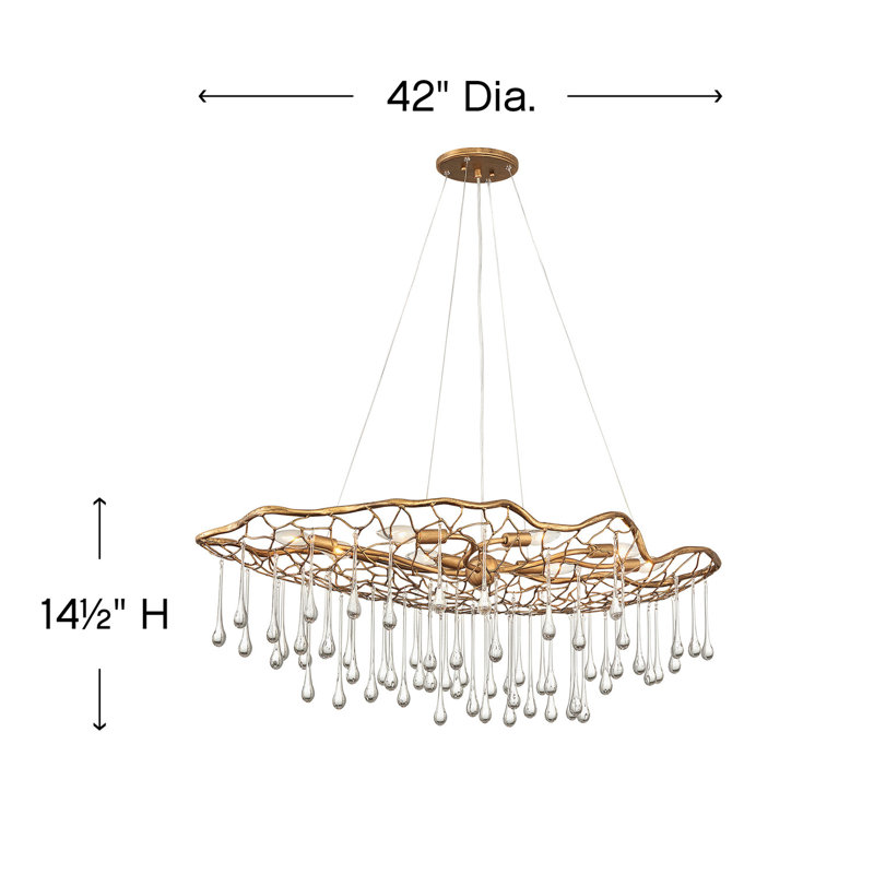 Wayfair Laguna 8-Light Modern Chandelier With Glass Water Droplets By Lisa McDennon