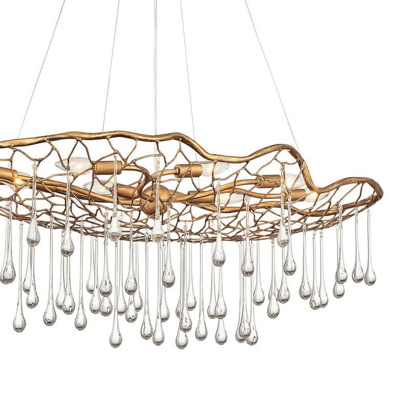 Wayfair Laguna 8-Light Modern Chandelier With Glass Water Droplets By Lisa McDennon