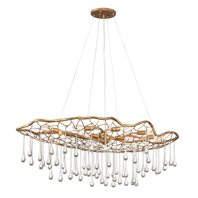 Wayfair Laguna 8-Light Modern Chandelier with Glass Water Droplets by Lisa McDennon