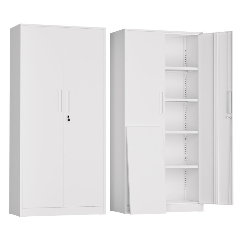 Wayfair Lakenzie 5 - Shelf Steel Storage Cabinet With Lock (72" H X 32" W X 16" D)