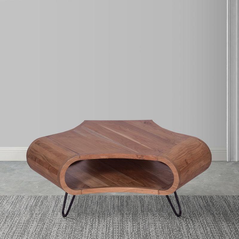 Wayfair Landmeier Solid Wood Top Coffee Table With Open Shelf