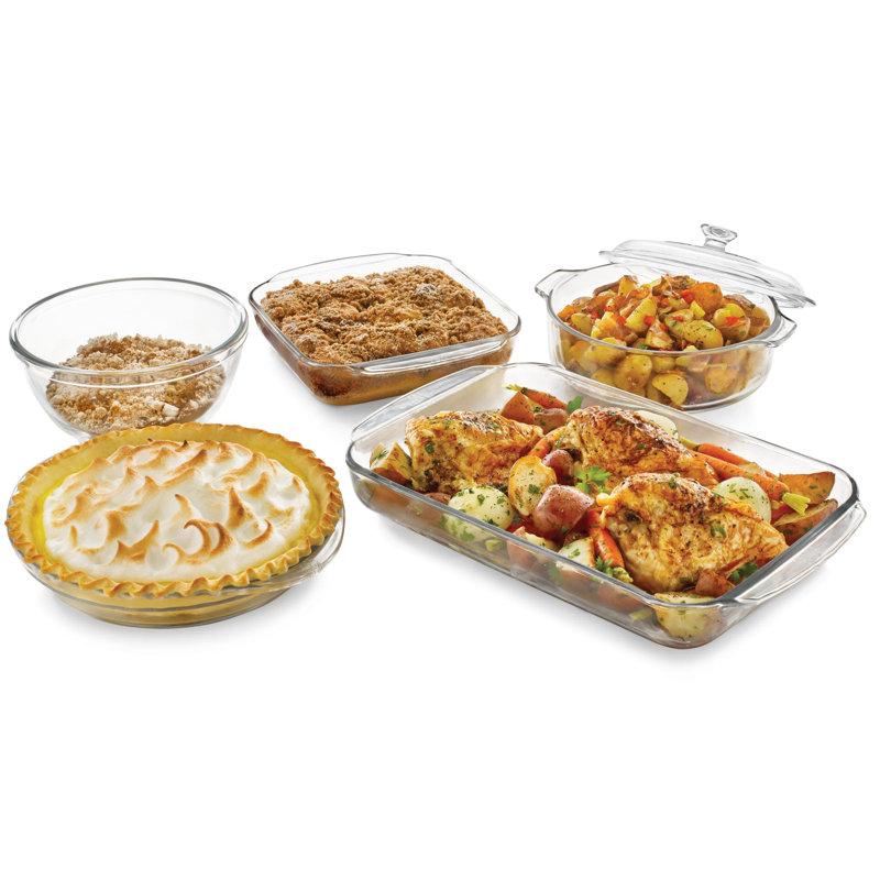 Wayfair Libbey Baker's Basics 5-Piece Glass Casserole Baking Dish Set with 1 Cover