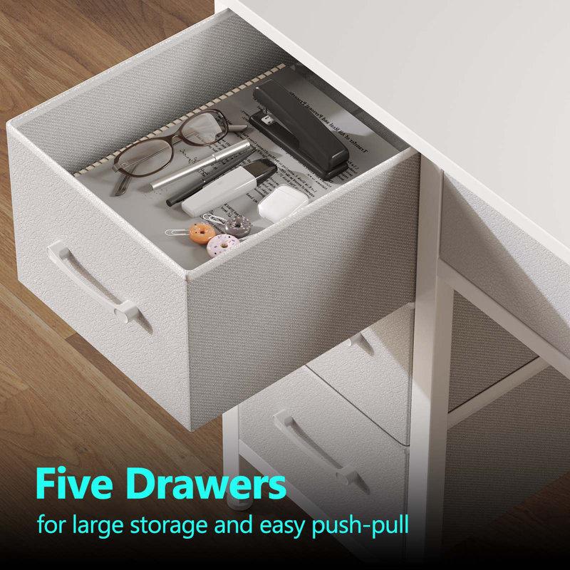 Wayfair Linze Computer Desk W/ Monitor Shelf RGB LED Lights USB Ports & Drawers