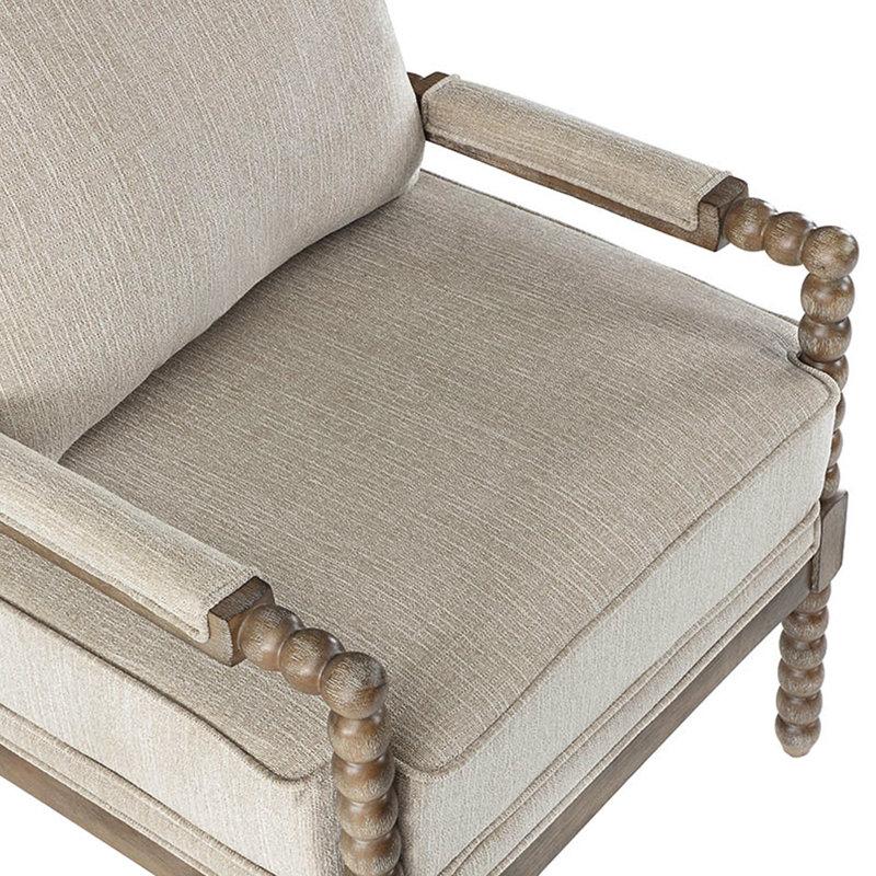 Wayfair Lorentz Modern Farmhouse Accent Chair 25.5" Wide Chenille With Turned Wood And Solid Frame