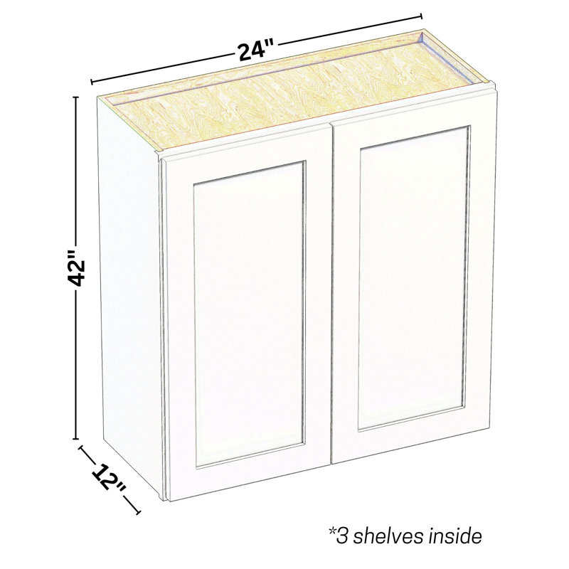 Wayfair Lotus Shaker Wall Cabinet Kitchen Garage Laundry Soft Close Double Doors