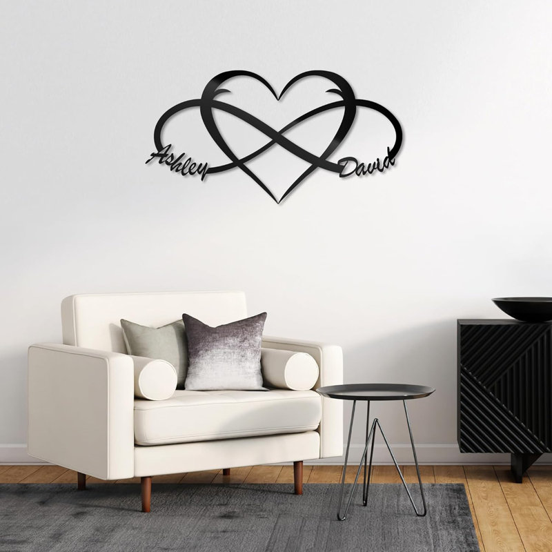 Wayfair Love Heart - Special Gift Personalize Black Bronze Gold White Unique Metal Custom Wall Decor Accent