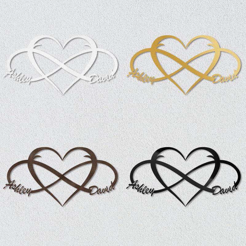 Wayfair Love Heart - Special Gift Personalize Black Bronze Gold White Unique Metal Custom Wall Decor Accent