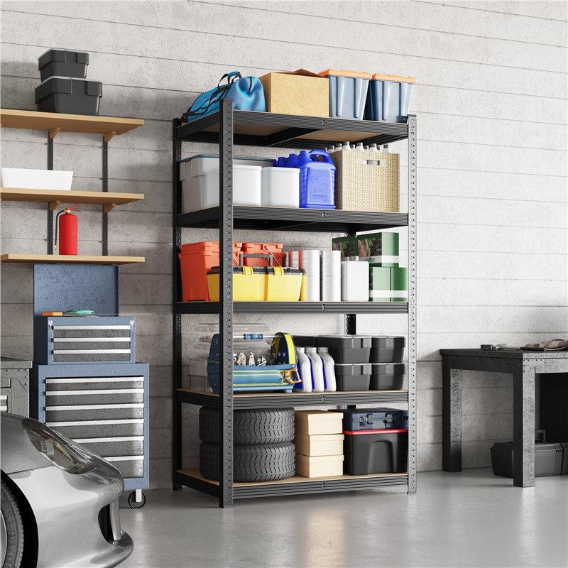 Wayfair Lundys 71" H X 35.5" W X 16" D 5-Tier Adjustable Metal MDF Storage Rack Shelves Boltless Shelving