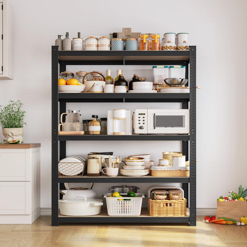 Wayfair Lundys 71" H X 35.5" W X 16" D 5-Tier Adjustable Metal MDF Storage Rack Shelves Boltless Shelving