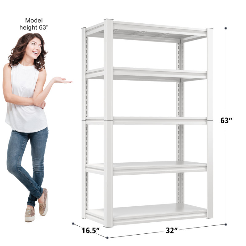 Wayfair Mabiya Steel Height -Adjustable Shelving Unit Storage Shelves For Garage Kitchen Pantry