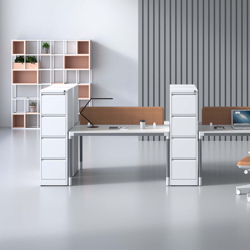 Wayfair Malaja 52.4"H 4-Drawer Metal Vertical File Cabinet With Lock For Home Office–Heavy-Duty & Space-Efficient