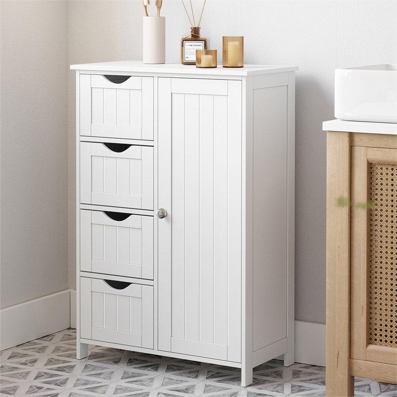 Wayfair Manhattan Bathroom Floor Storage Cabinet Bathroom Cabinet Freestanding With 4 Drawers Adjustable Shelf
