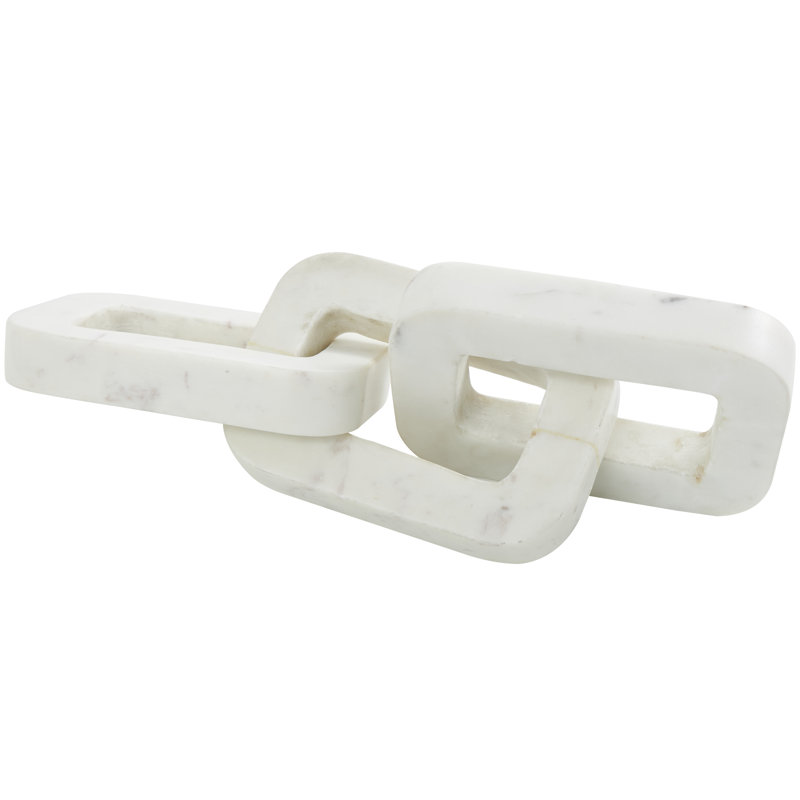 Wayfair Marble Handmade Geometric 3 Link Chain Decorative Sculpture