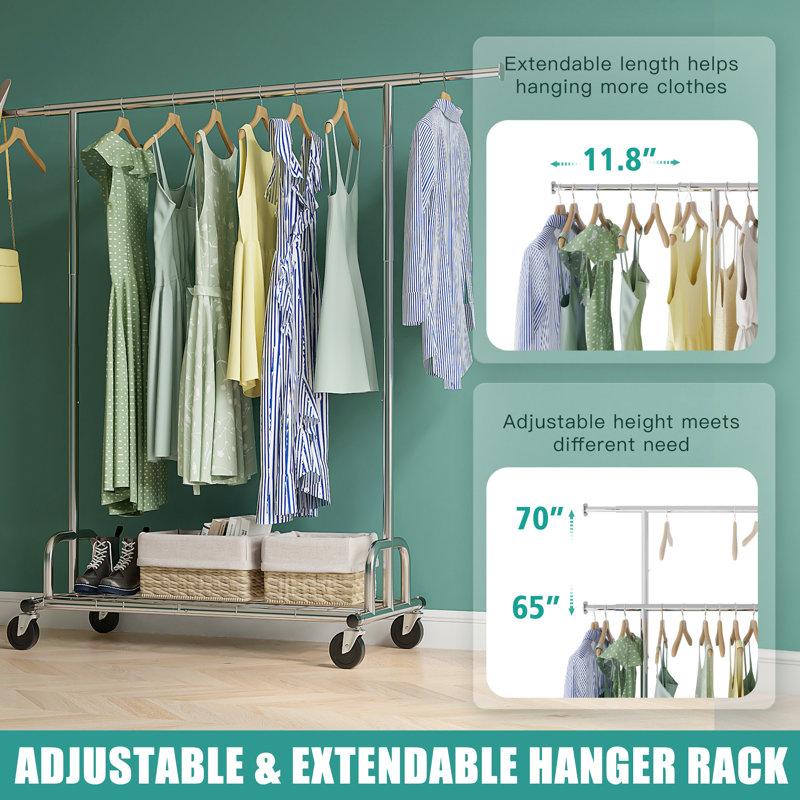 Wayfair Mardelle 460 LBS Clothes Hanging Rack Metal Clothes Rack Heavy Duty Garment Rack