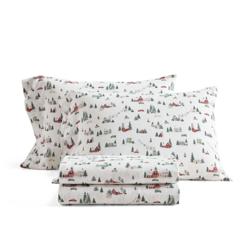 Wayfair Martha Stewart Printed Cotton Flannel Sheet Set