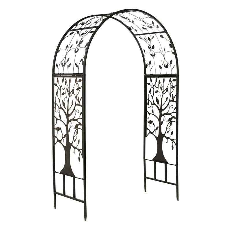 Wayfair Melina Metal Arched Garden Arbor With Tree Of Life Design