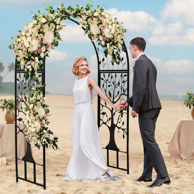 Wayfair Melina Metal Arched Garden Arbor With Tree Of Life Design