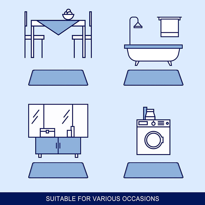 Wayfair Mersin Gradient Chenille Water Absorbent Soft Plush Bath Rug