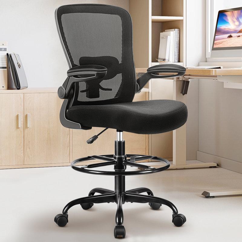 Wayfair Mesh Drafting Chair Tall Office Chair With Adjustable Footrest Ring