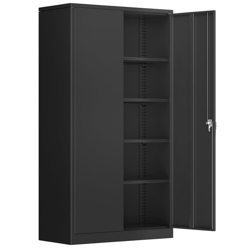 Wayfair Metal Garage Storage Cabinets With 4 Adjustable Shelves And Lockable Doors ( 72'' H X 36'' W X 18'' D)
