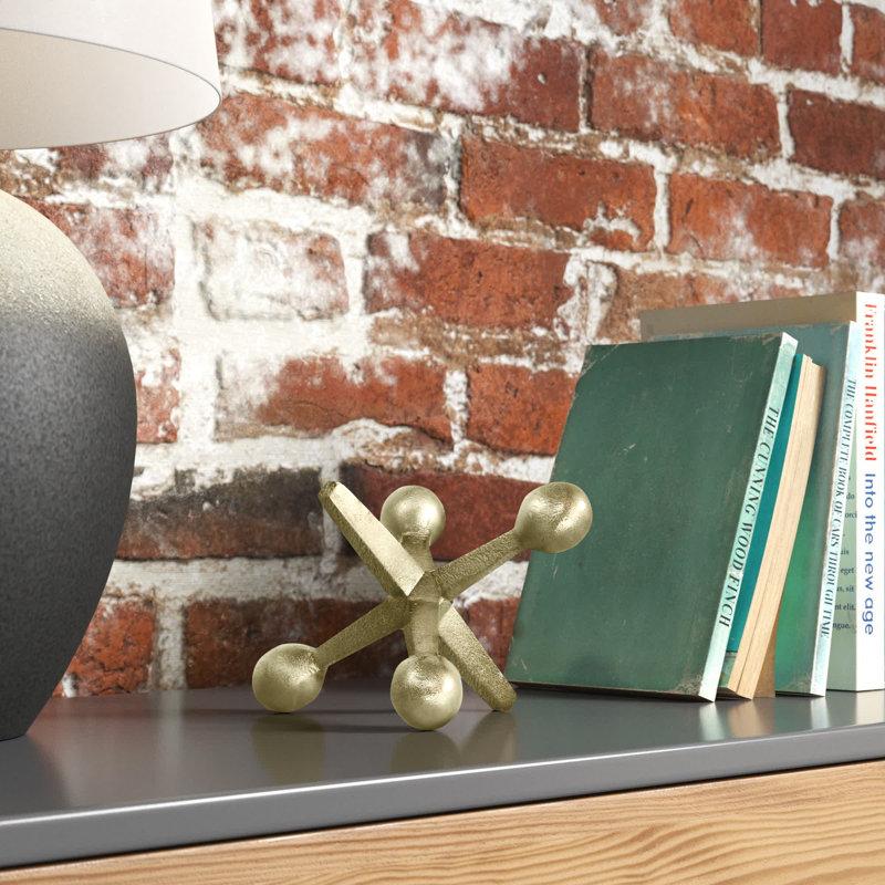 Wayfair Modern Abstract Aluminum Decorative Object - Unique Geometric Metal Accent Sculpture For Contemporary Decor