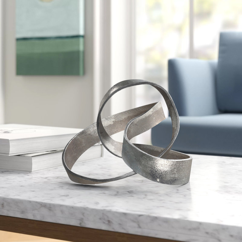 Wayfair Modern Aluminum Abstract Interwoven Decorative Sculpture