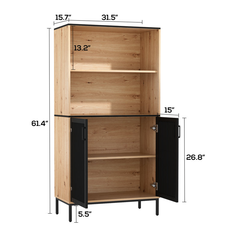 Wayfair Modern Bamboo Bookcase With Open Storage Shelf