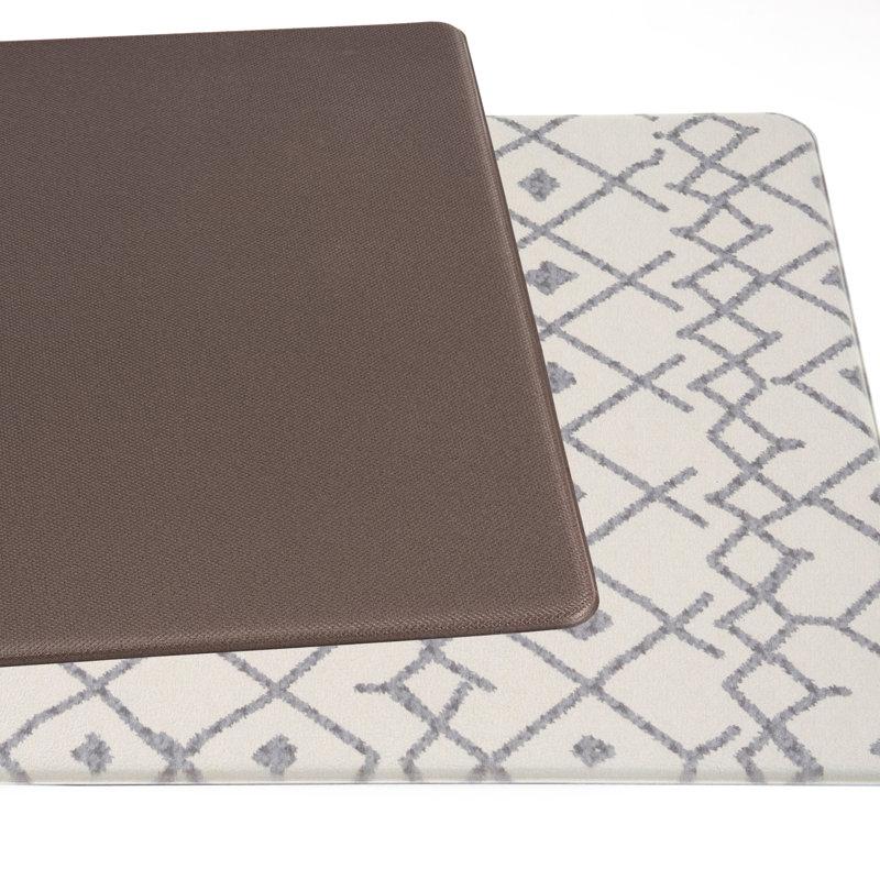 Wayfair Modern Boho Trellis Cream/Gray Anti-Fatigue Mat