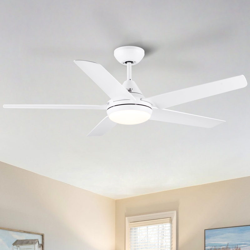 Wayfair Modern Ceiling Fan with Light 48'' 5-Blade Ceiling Fan With Light Kit And Dimmable LED Light Kit