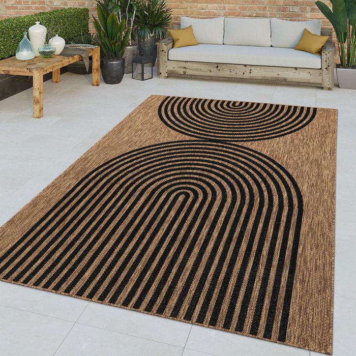 Wayfair Modern Indoor & Outdoor Rug with Boho Line Pattern