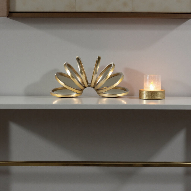 Wayfair Modern Metal Slinky Ring Decorative Sculpture - 11" x 5" x 6"