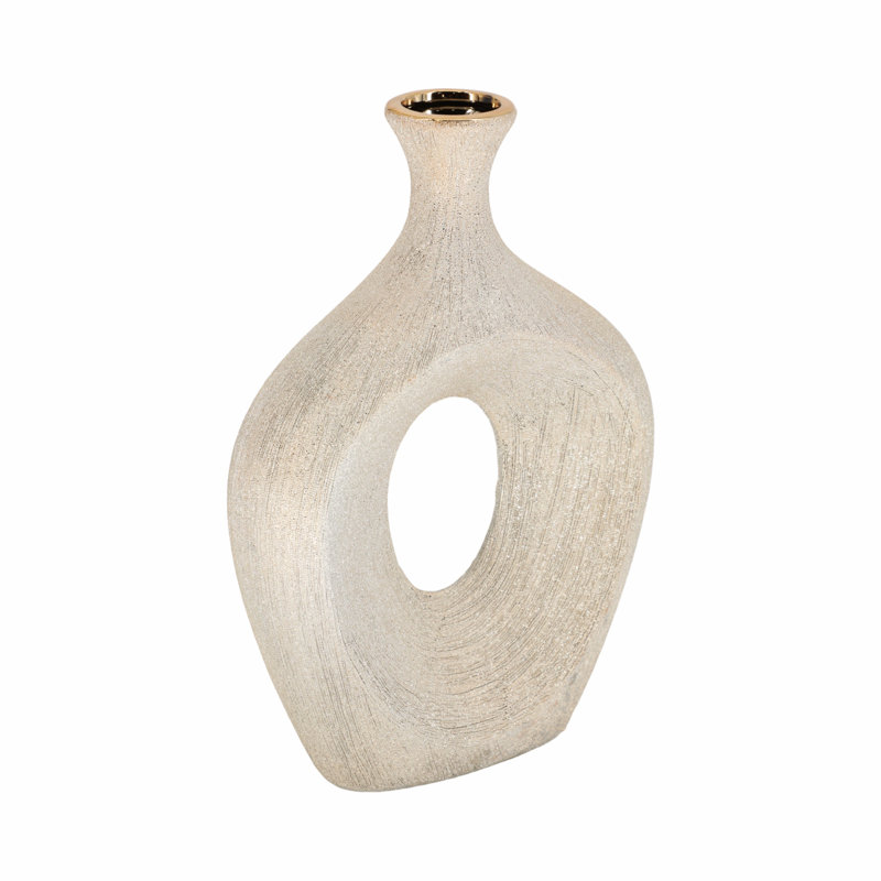 Wayfair Modern Stoneware Ceramic Vase - Decorative Textured Accent With Sleek Design Elegant Home Decor Statement For Contemporary Interiors
