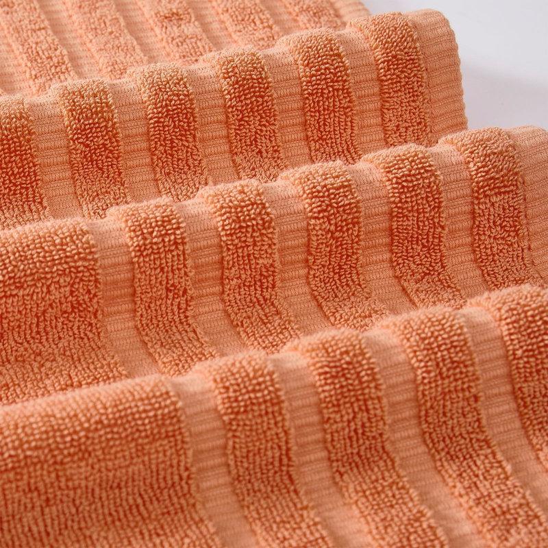 Wayfair Modern Threads Organic Vines 6-Piece Yarn Dyed Jacquard & Solid Towel Set – 100% Cotton Quick Dry & Absorbent Bath Hand & Washcloths