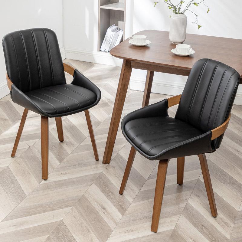 Wayfair Modern Upholstered Faux Leather Dining Chairs (Set Of 2)