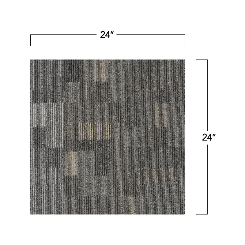 Wayfair Mohawk Basics 24" X 24" Carpet Tile PET Fiber Stone Walk Color (24 Tiles) (96 Sqft/carton)