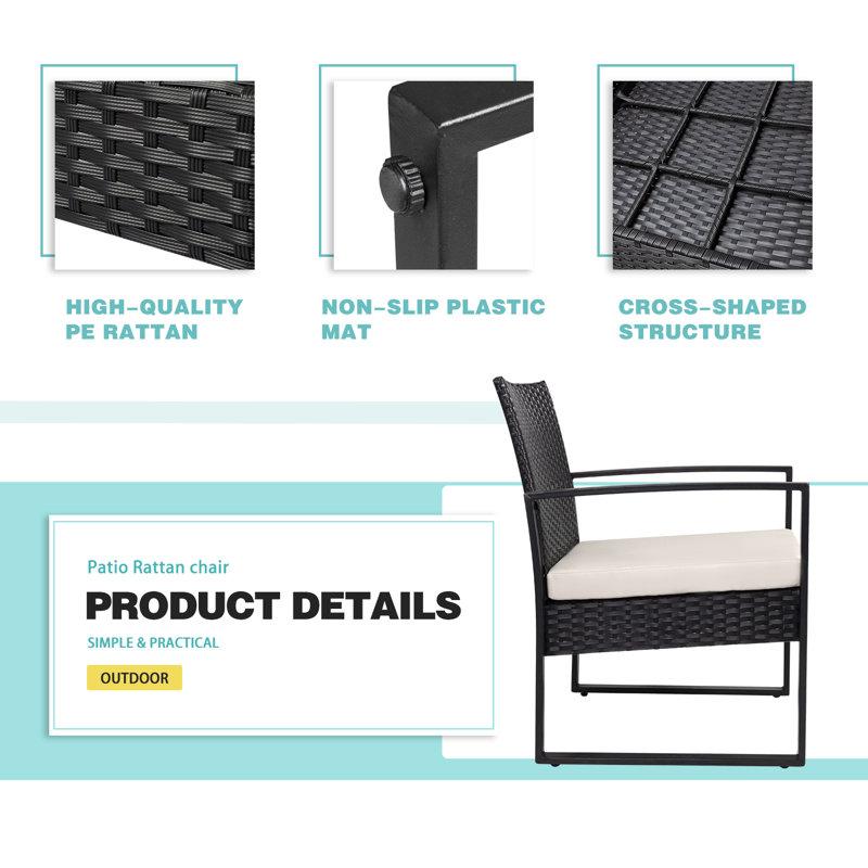 Wayfair Moncure 3 Piece Seating Group With Cushions