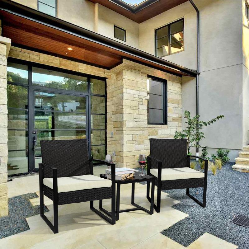 Wayfair Moncure 3 Piece Seating Group With Cushions