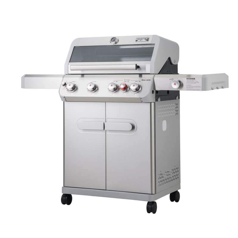 Wayfair Monument Grills Mesa 415BZ（with Free Cover） 4-Burner Liquid Propane Infrared Gas Grill With Side Burner And Cabinet 62 000 BTU – Perfect For Family BBQs