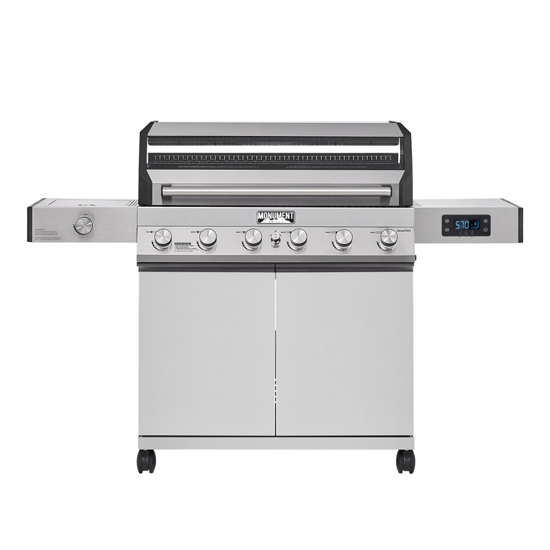 Wayfair Monument Grills Smart Denali 605 6-Burner Stainless Steel Gas Grill 84 000 BTU Natural Gas & Liquid Propane Compatible – Perfect For Family BBQs