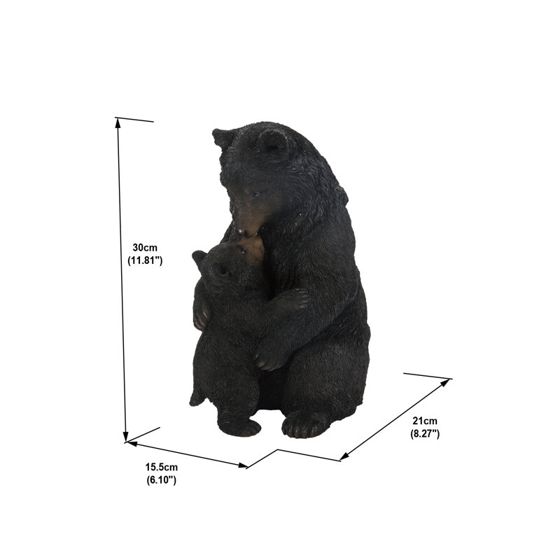 Wayfair Mother And Baby Black Bear Ultra Realistic Garden Statue