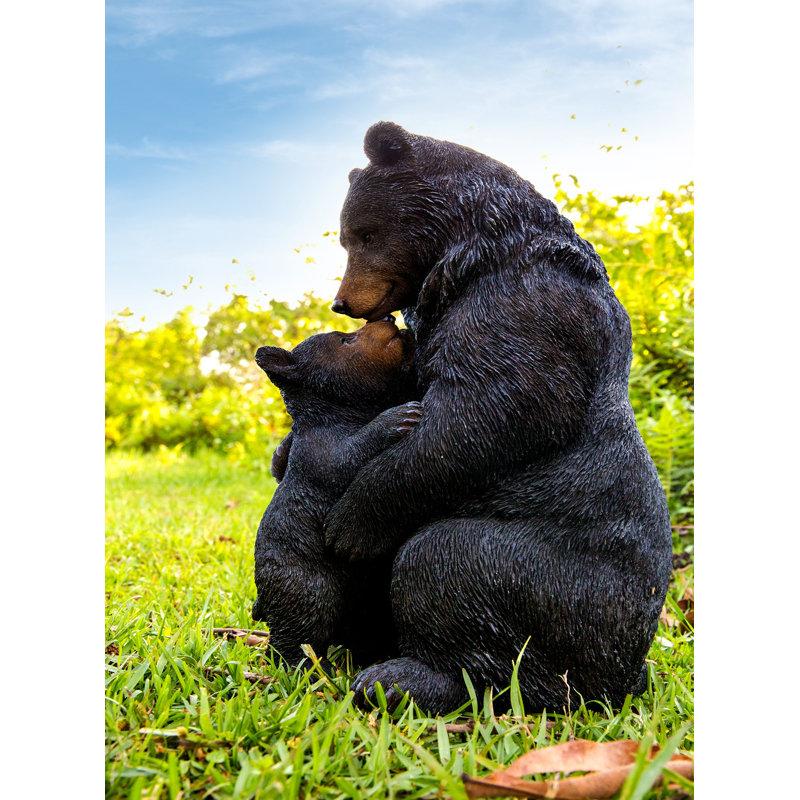 Wayfair Mother and Baby Black Bear Ultra Realistic Garden Statue