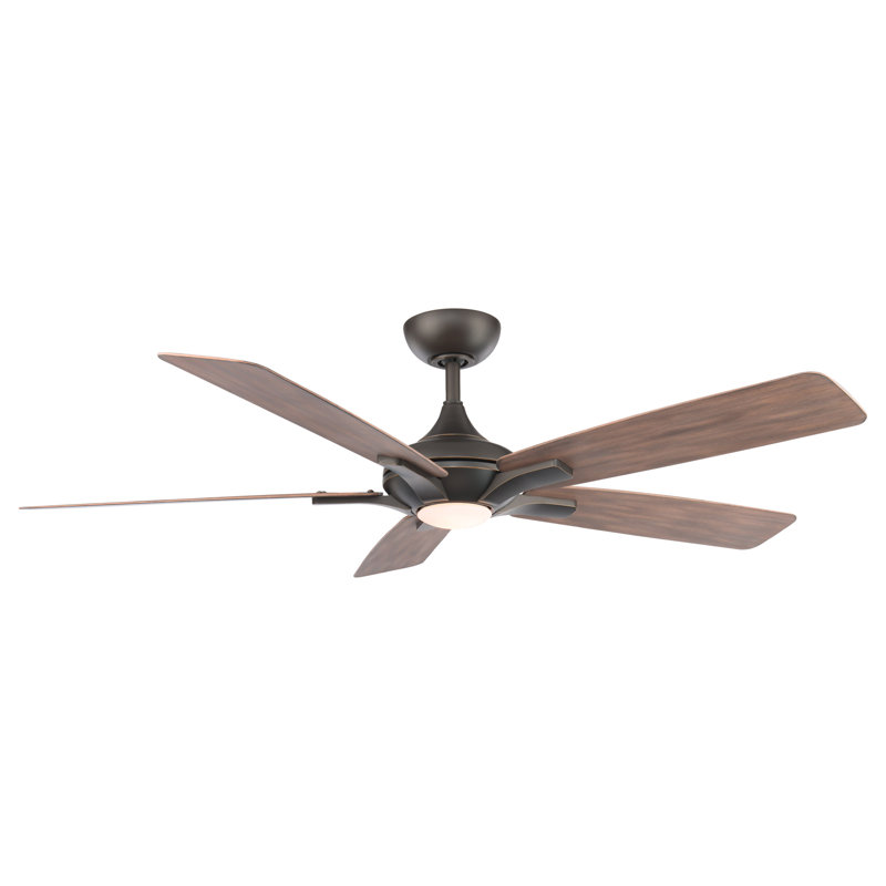 Wayfair Mykonos 5 - Blade Smart Ceiling Fan With Remote Control And LED Light Kit Included Works With Alexa And IOS / Android App