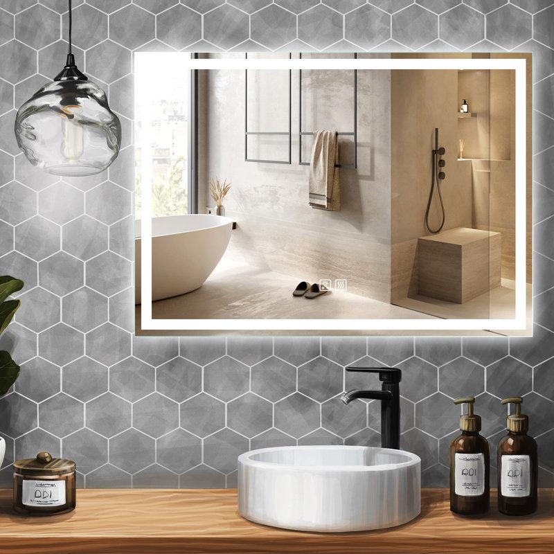 Wayfair Naliyah LED Bathroom Mirror Dimmable Vanity Mirror Anti-Fog Wall Mounted With Lights