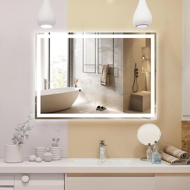 Wayfair Naliyah LED Bathroom Mirror Dimmable Vanity Mirror Anti-Fog Wall Mounted With Lights