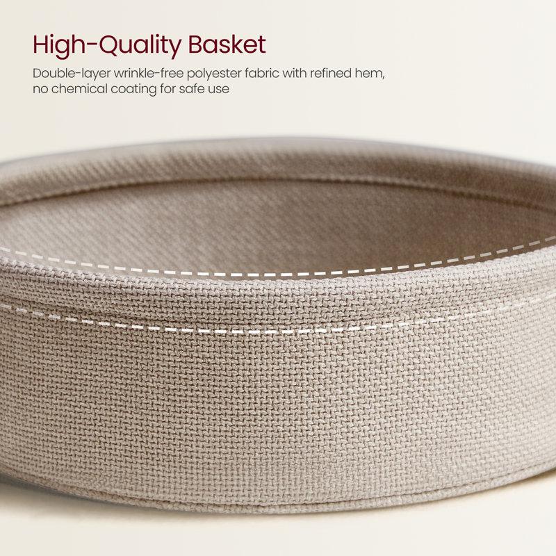 Wayfair Neili Floor Shelf 39.4" W Coffee Table With Storage Fabric Basket