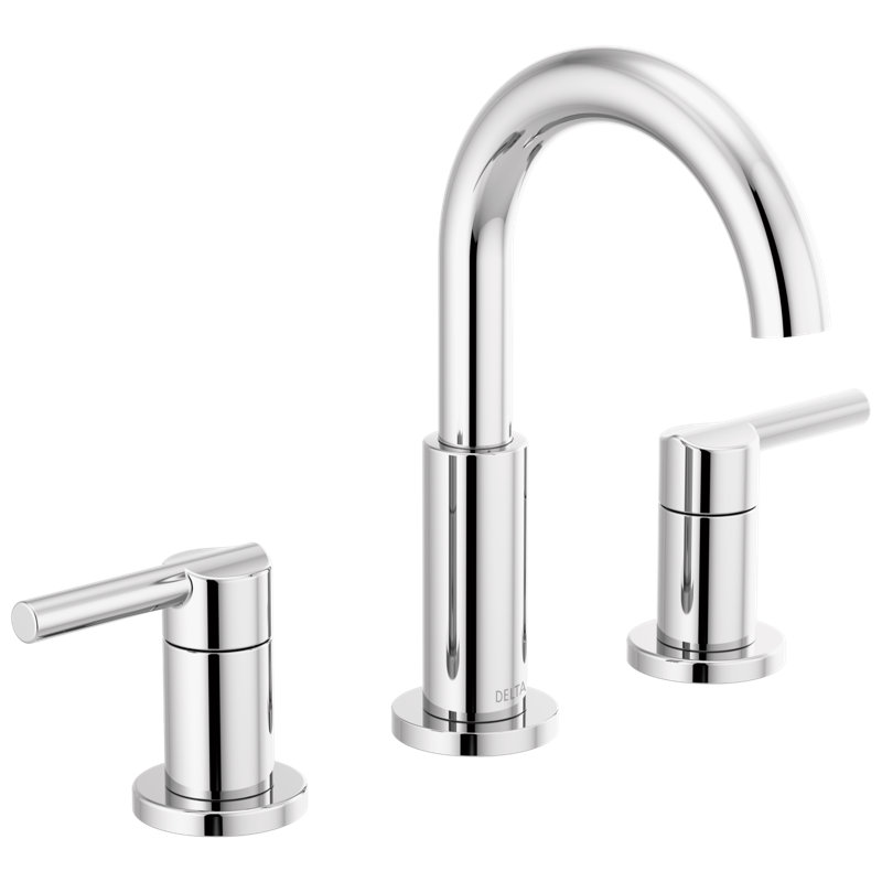 Wayfair Nicoli Widespread Bathroom Faucet 3 Hole 2-handle Bathroom Sink Faucet With Drain Assembly 35749LF