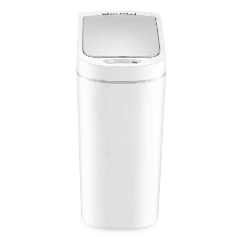 Wayfair Nine Stars 1.8 Gallon White Plastic Motion Sensor Trash Can