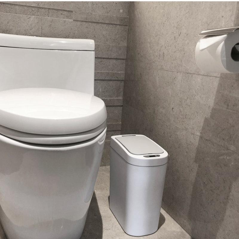 Wayfair Nine Stars 1.8 Gallon White Plastic Motion Sensor Trash Can