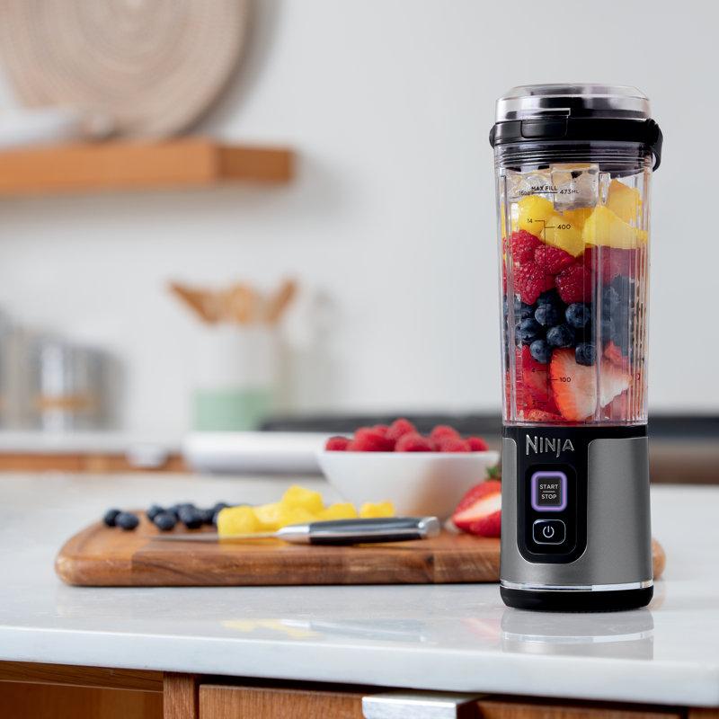 Wayfair Ninja® Blast 18oz. Portable Cordless Blender With Leakproof-Lid & Sip Spout USB-C Rechargeable Dishwasher Safe Parts