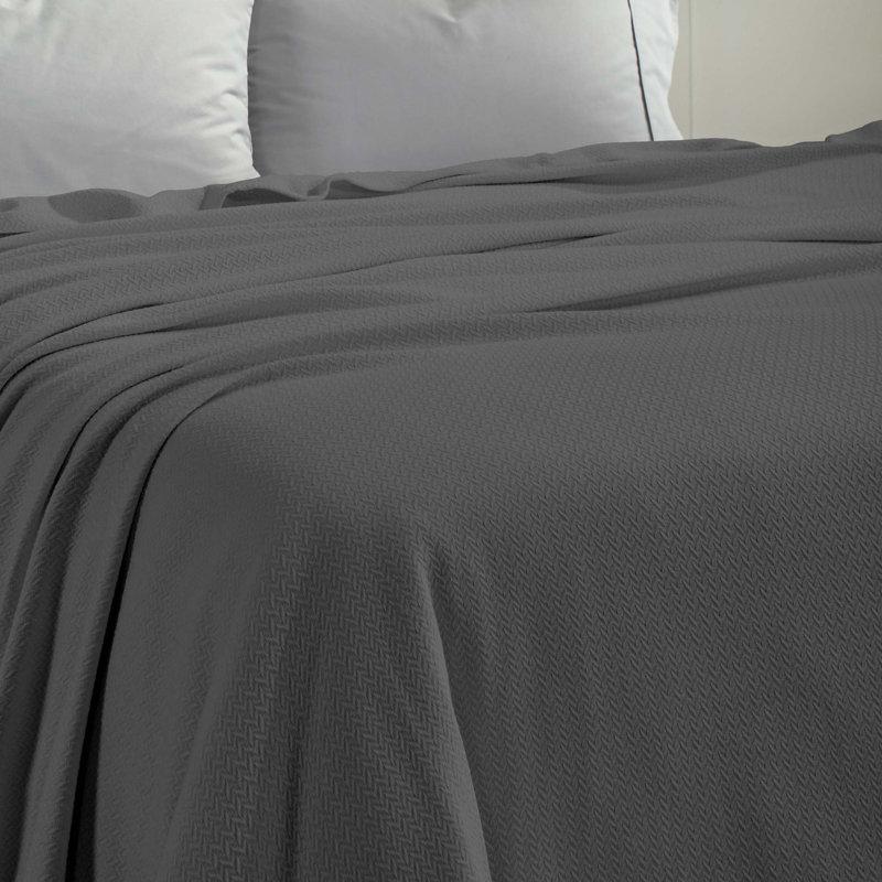 Wayfair Nobel All Season Cotton Jacquard Dobby Weave Textured Chevron Lightweight Woven Throws Blanket